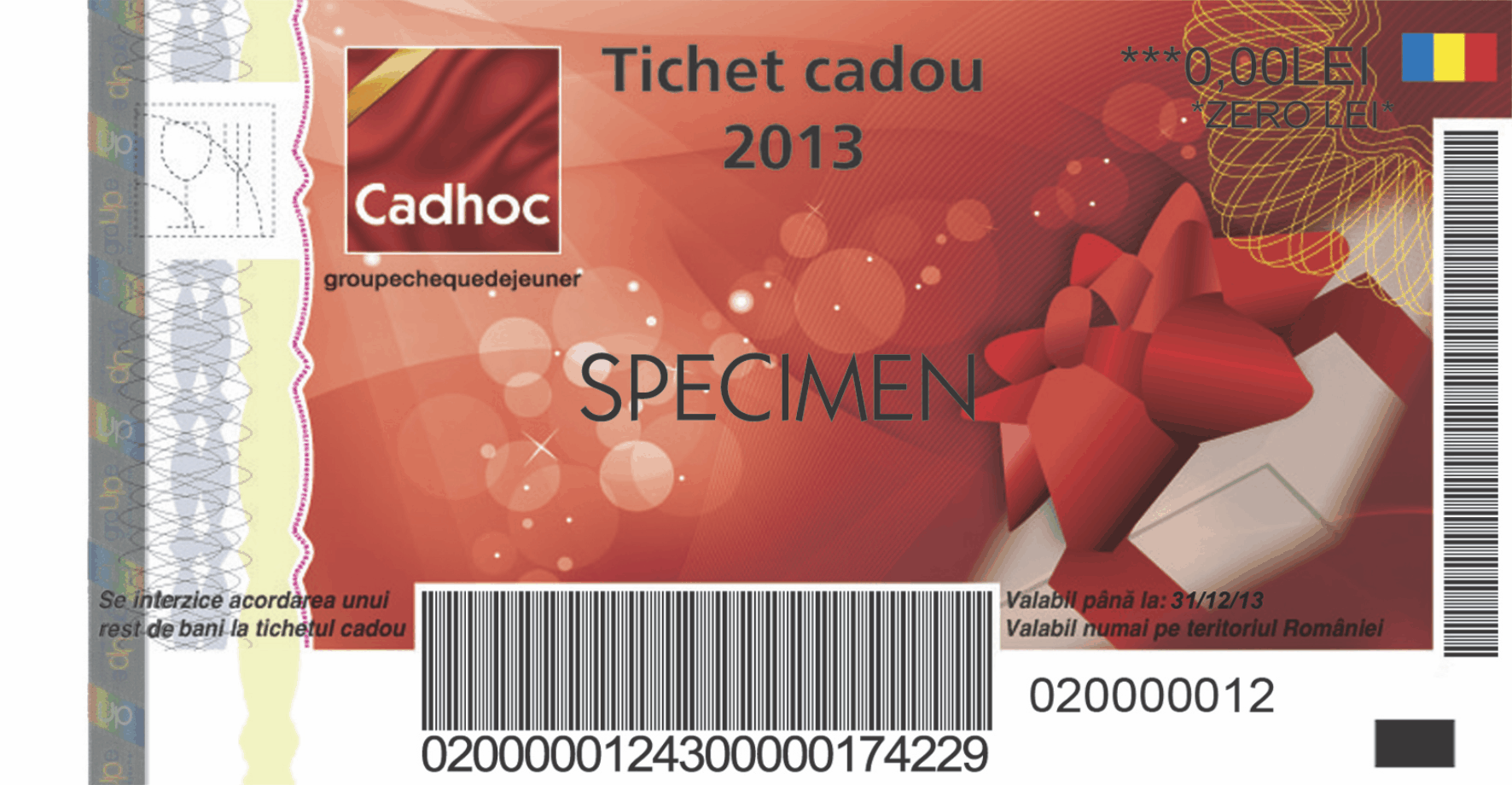 2013 specimen tichet cadou