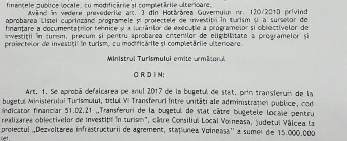 ordin ministerul turismului